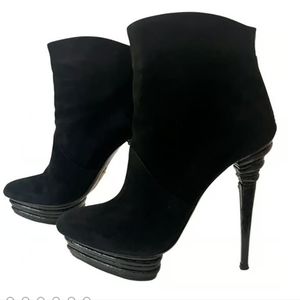 Cesare Pactotti Black Suede stellto Platform Boots
